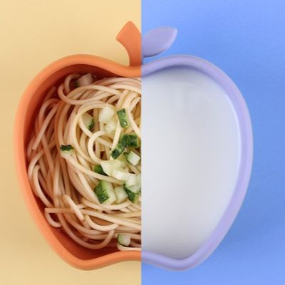 Gıda Kaliteli Silikon Bebek Emme Kâsesi Besleme Kâsesi Elma Şekilli Silikon Emme Kâsesi Masa Tablosu Güvenli ve Kokusuz